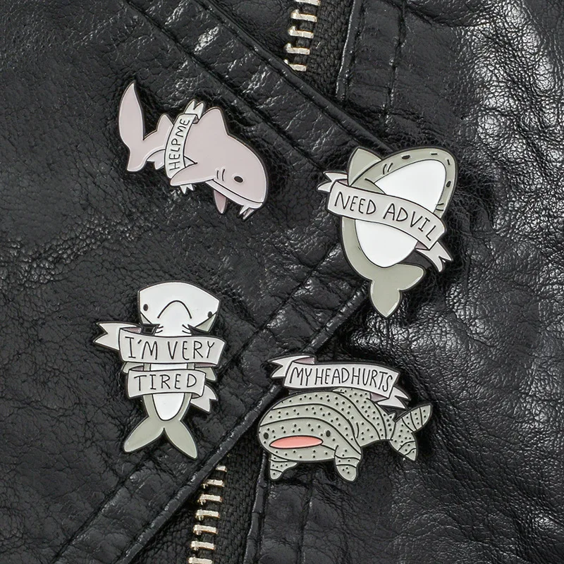 New Japanese Cartoon Creative Underwater World Shark Gathering Ribbon Shark Animal Brooch Fashion Accessory Anime Enamel Pins
New Japanese Cartoon Creative Underwater World Shark Gathering Ribbon Shark Animal Brooch Fashion Accessory Anime Enamel Pins