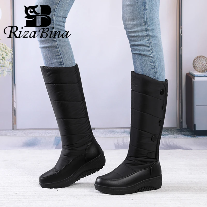 RIZABINA Winter Snow Boots Women Wedge Button Warm Plush Mid Calf Boots Waterproof Down Patchwork Platform Boots Plus Size 35-44
RIZABINA Winter Snow Boots Women Wedge Button Warm Plush Mid Calf Boots Waterproof Down Patchwork Platform Boots Plus Size 35-44