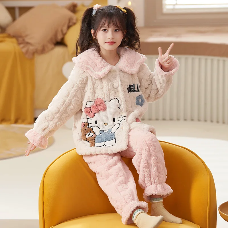 Sanrio Hello Kitty Quality Coral Fleece Pajama Cinnamoroll Cute Girl Cartoon Suitse Students Anim Home Wear Parent-Child Clothes
Sanrio Hello Kitty Quality Coral Fleece Pajama Cinnamoroll Cute Girl Cartoon Suitse Students Anim Home Wear Parent-Child Clothes