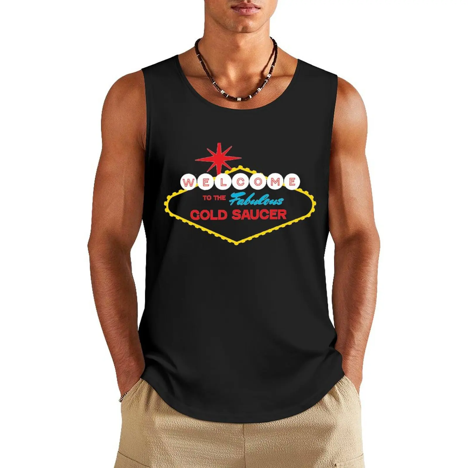 The Fabulous Gold Saucer Tank Top Men's sleeveless gym shirts bodybuilding t shirt Men's gym t-shirts bodybuilding
The Fabulous Gold Saucer Tank Top Men's sleeveless gym shirts bodybuilding t shirt Men's gym t-shirts bodybuilding