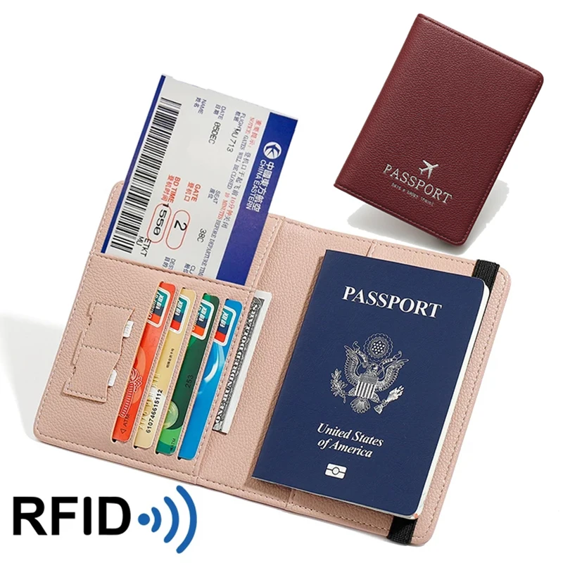 

RFID Fashion Brand Travel Passport Holder Women PU Leather Business Passport Cover Men ID Credit Card Holder Case Passport Women