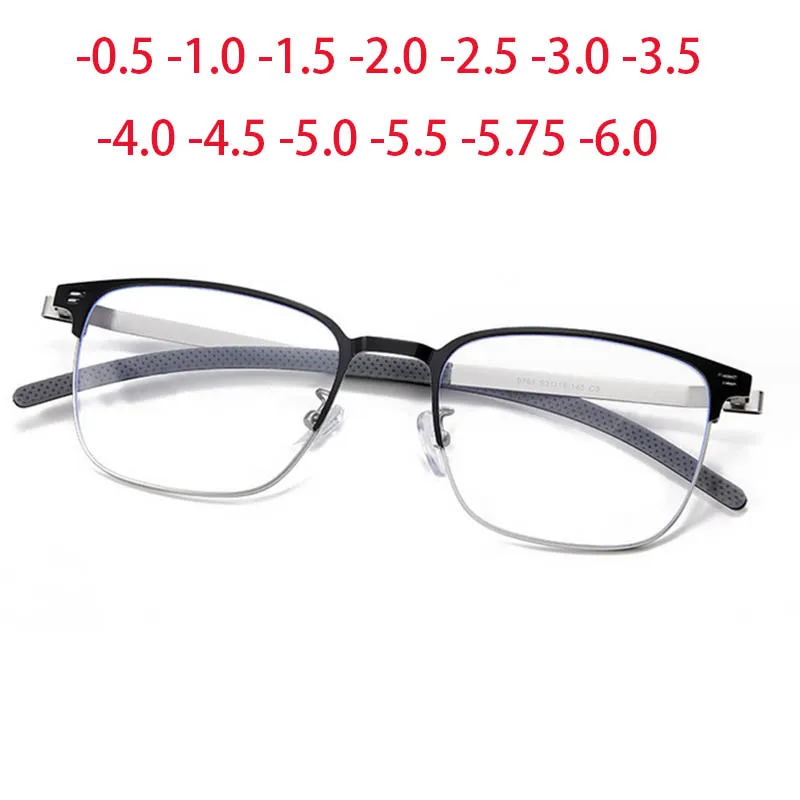 

Thin And Lightweight High-quality Men's Eyeglasses Frames with Blue Light Blocking Prescription 0 -1.0 -1.5 -2.0 To -6.0