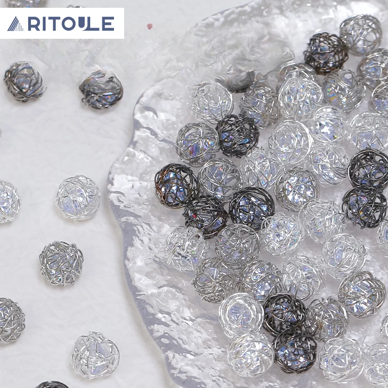 A niche design with inset hollow out wire wound woven zircon ball DIY handmade beaded earrings bracelet necklace material
A niche design with inset hollow out wire wound woven zircon ball DIY handmade beaded earrings bracelet necklace material