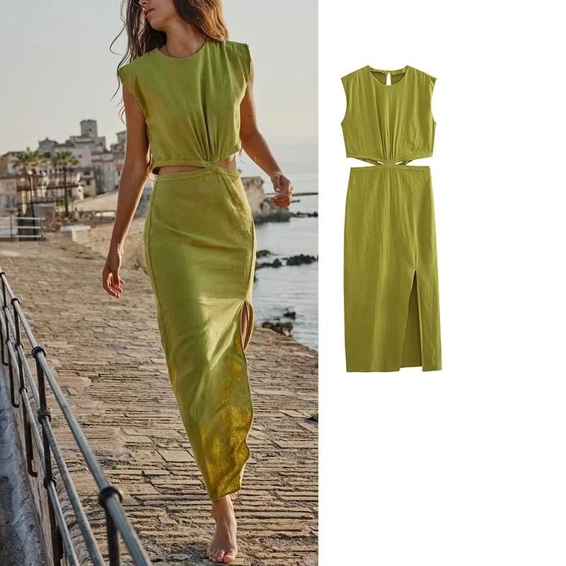 Green Pleated Dress Women Cut Out Long Dresses for Women 2023 Halter Midi Dress Women Backless Party Dresses Beach Dress
Green Pleated Dress Women Cut Out Long Dresses for Women 2023 Halter Midi Dress Women Backless Party Dresses Beach Dress