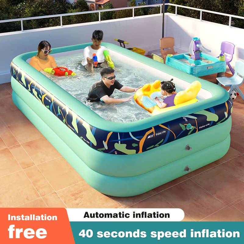

3M Big Inflatable Large Pools for Family Swimming Pool Rectangular Swimming PVC Pool Bathing Outdoor Children's Day Gifts