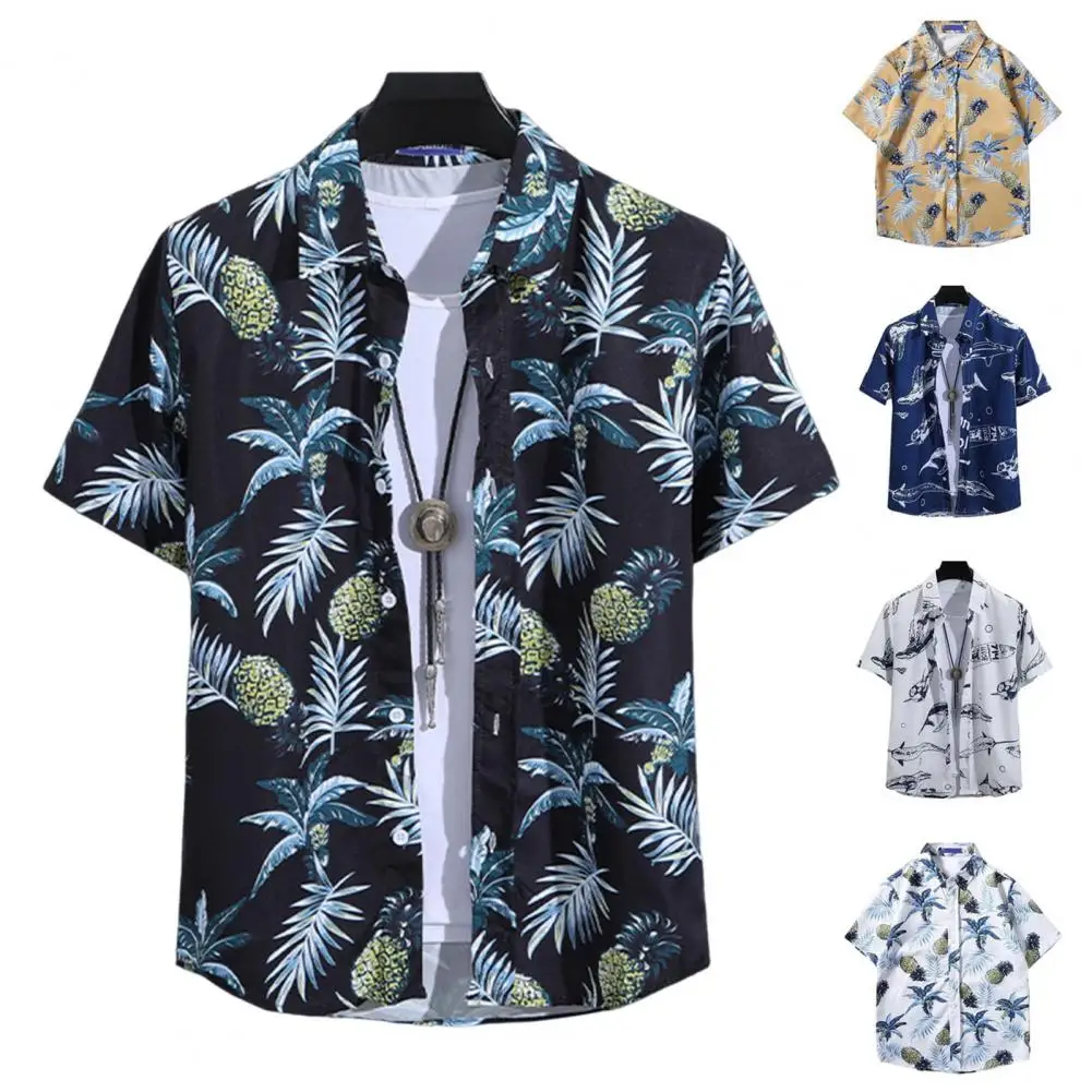 MSummer Men Shirt Colorful Print Short Sleeves Tropical Style Hawaii Loose Single-breasted Turn-down Collar Quick Dry Soft Breat
MSummer Men Shirt Colorful Print Short Sleeves Tropical Style Hawaii Loose Single-breasted Turn-down Collar Quick Dry Soft Breat