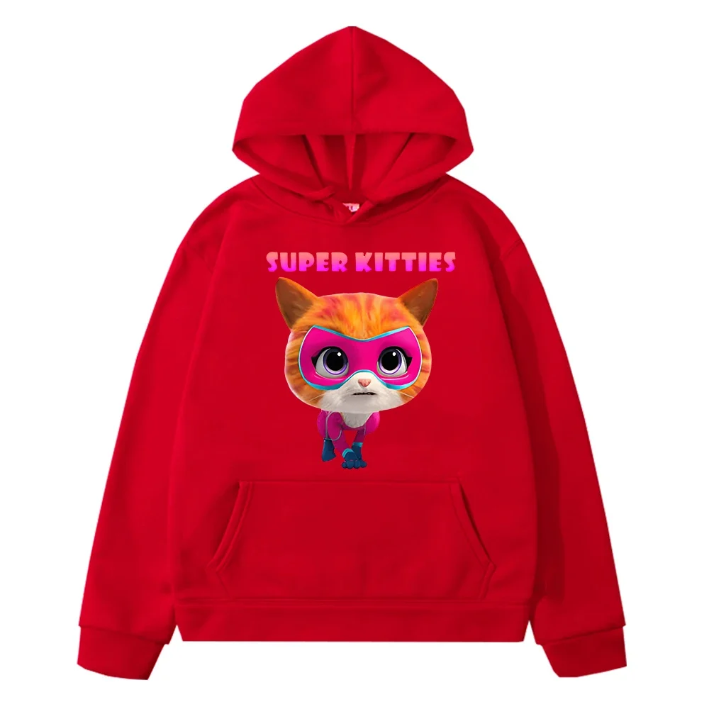 

Super Kitties Sweatshirt kids clothes girls boy anime hoodies y2k sudadera Autumn Casual Jacket Fleece pullover Children clothes
