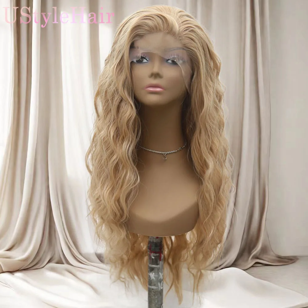 

UStyleHair Blonde Wig Long Loose Curly Wigs for Women Synthetic Lace Front Wig Natural Hairline Daily Cosplay Glonden Lace Wig