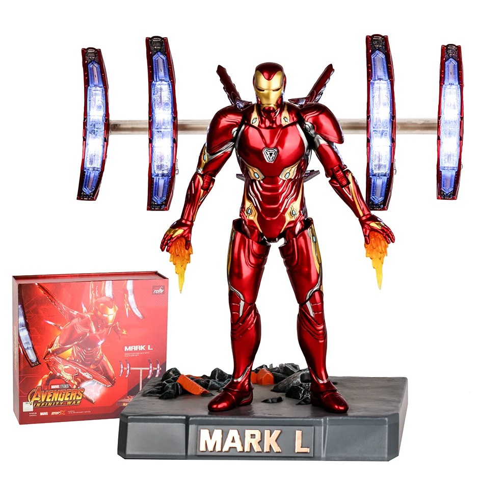 

ZD Toys Deluxe Ironman Mark L 50 Nano Armor Weapons LED Light Platform Tony Stark Infinity War Action Figure Model Doll