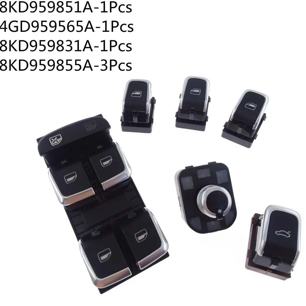 1 Set 8KD959851A Chrome Power Window Lifter Switch+mirror Switch+trunk Switch For Audi A4 S4 Q5 B8 Allroad 8KD959831A 4GD959565A
1 Set 8KD959851A Chrome Power Window Lifter Switch+mirror Switch+trunk Switch For Audi A4 S4 Q5 B8 Allroad 8KD959831A 4GD959565A