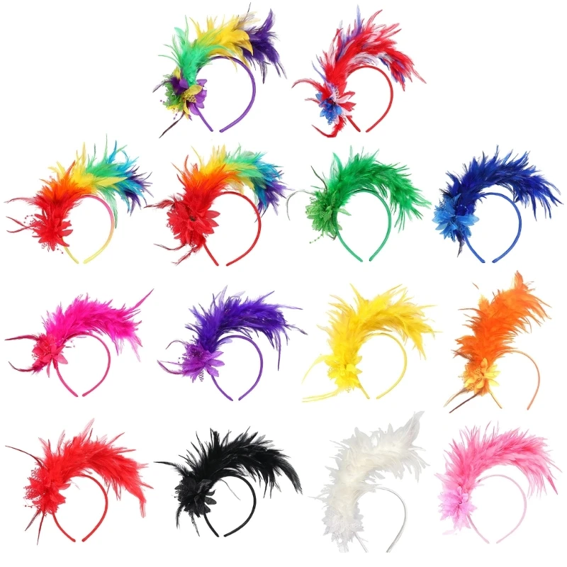 

1920s Fascinator Feather Headband Festival Celebration Hairband Masquerades Party Headwear Carnivals Party Accessories