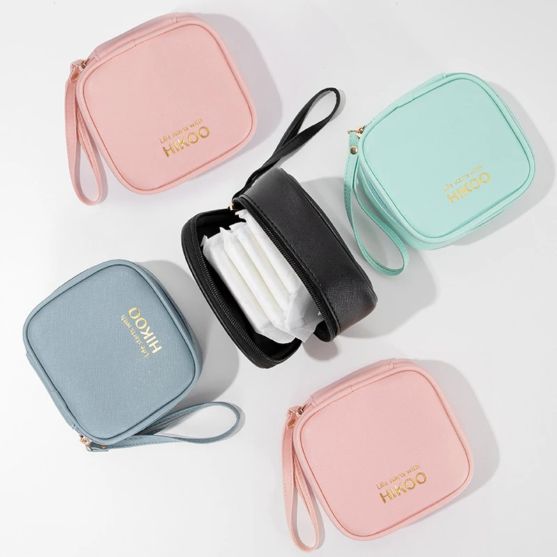 

Girls Sanitary Napkin Pad Pouch PU Leather Tampon Storage Bag Portable Makeup Lipstick Key Earphone Data Cables Travel Organizer