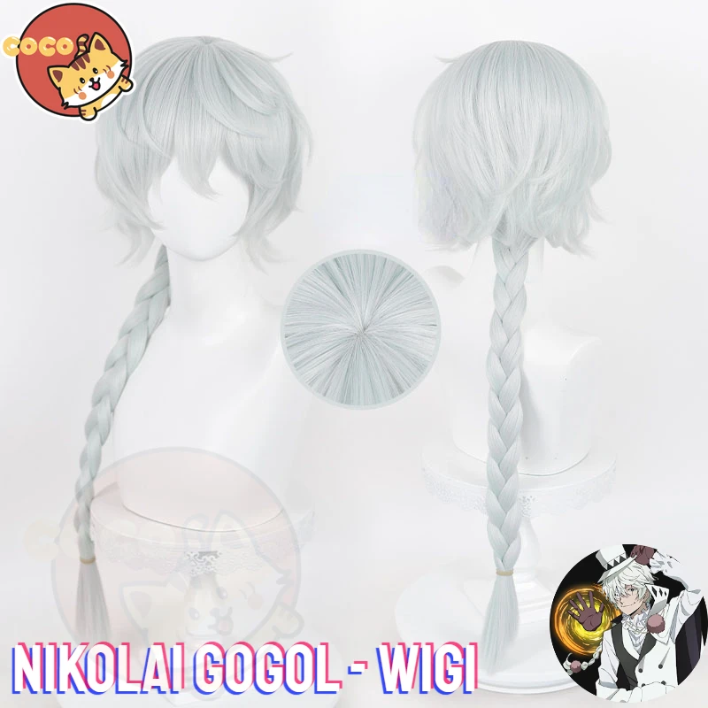 

Nikolai Gogol Cosplay Wig Anime Bungou Stray Dogs Nikolai Gogol Cosplay Wig Silver White Long Ponytail Wig CoCos