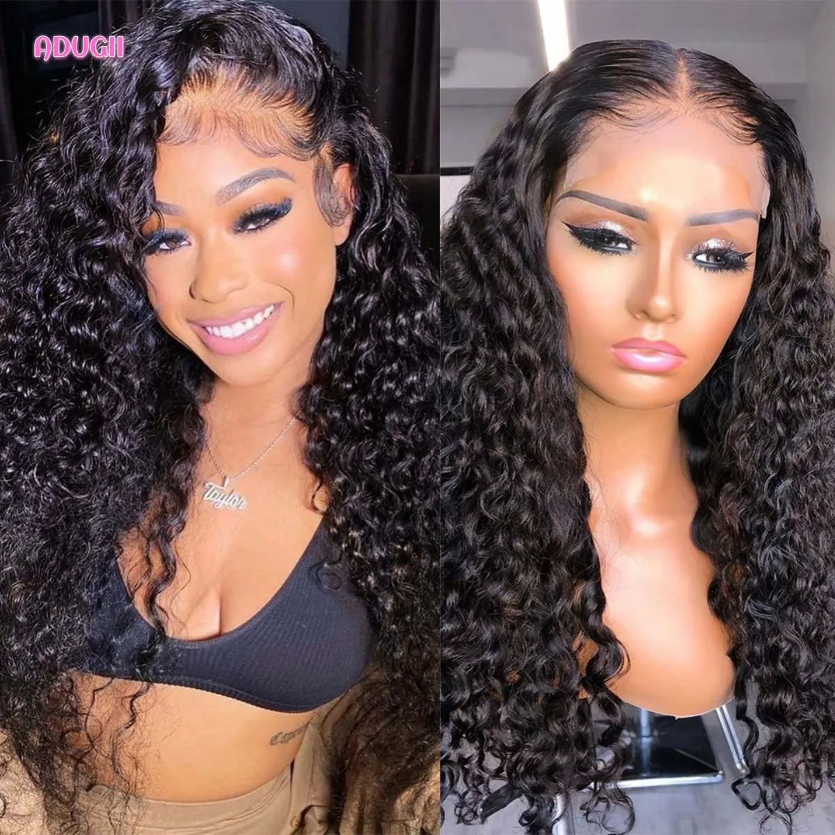 Adugii Water Wave Lace Frontal Human Hair Wig For Women Black Wet And Wavy Curly Transparent Lace Front Wigs Remy Hair Closure
Adugii Water Wave Lace Frontal Human Hair Wig For Women Black Wet And Wavy Curly Transparent Lace Front Wigs Remy Hair Closure