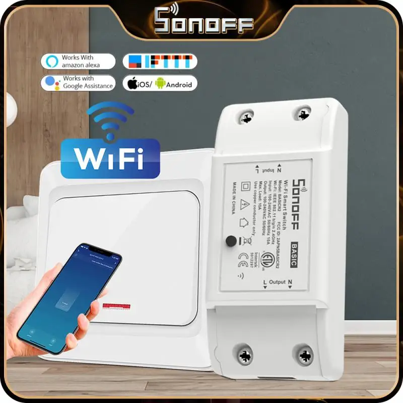 SONOFF Basic R2 Wi-Fi переключатель, 2-ходовое реле управления, беспроводное управление через приложение, выключатель дистанционного управления работает с Alexa Yandex Alice
SONOFF Basic R2 Wi-Fi переключатель, 2-ходовое реле управления, беспроводное управление через приложение, выключатель дистанционного управления работает с Alexa Yandex Alice