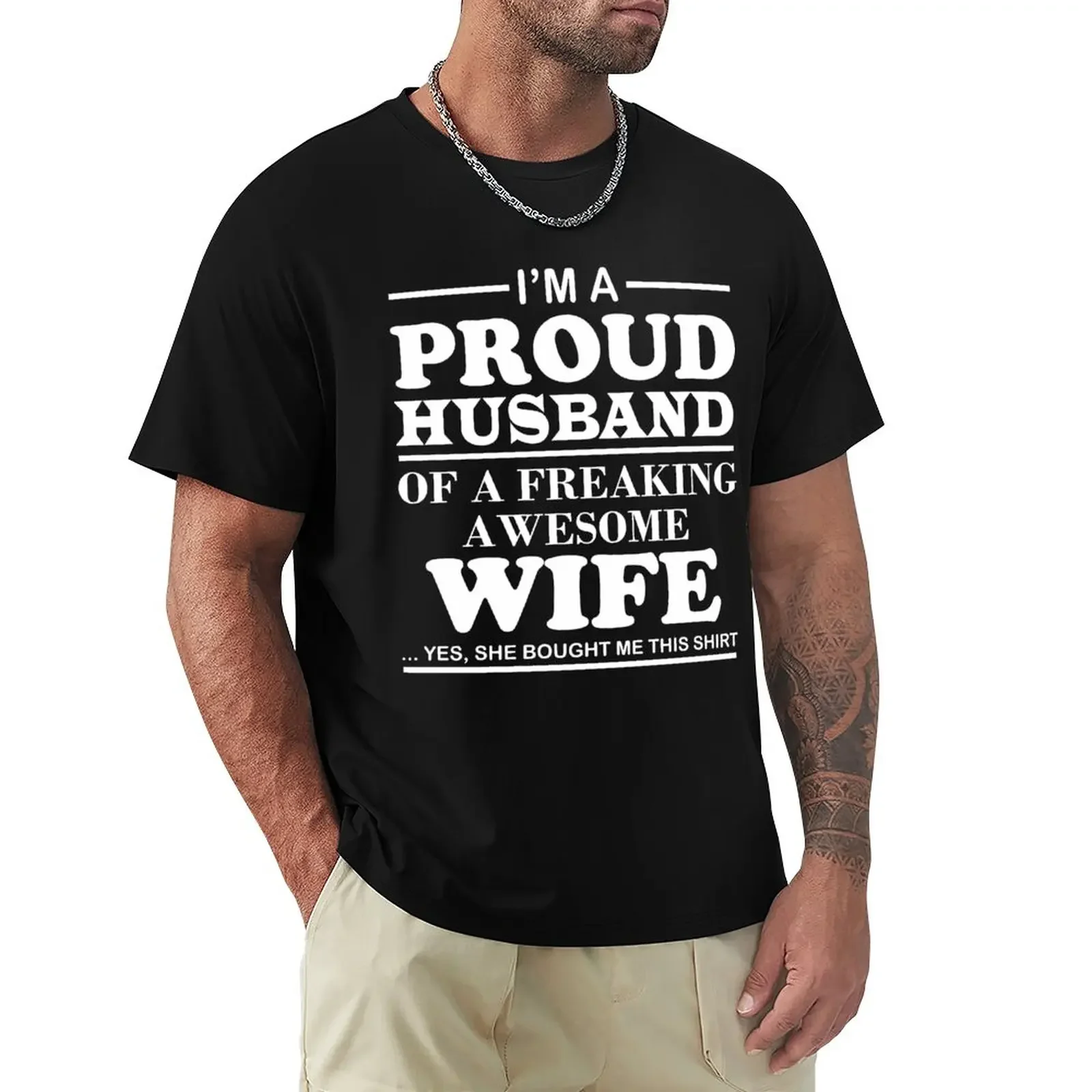 

Я гордый муж, сумасшедшая Великолепная Женская футболка для мальчиков с животным принтом, футболки для мужчин из хлопка