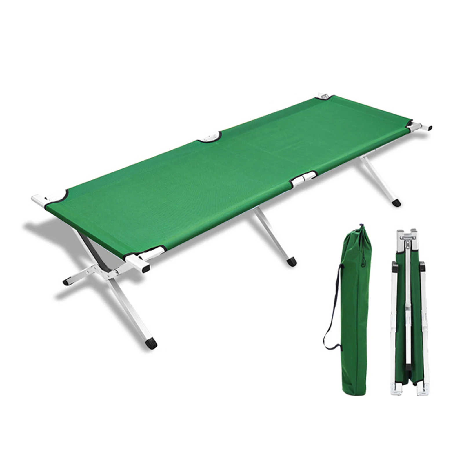

Folding Camping Cot Portable Iron Folding Bed Outdoor Sleeping Bed for Travel Office Attending Festivals Hosting Guests at Home