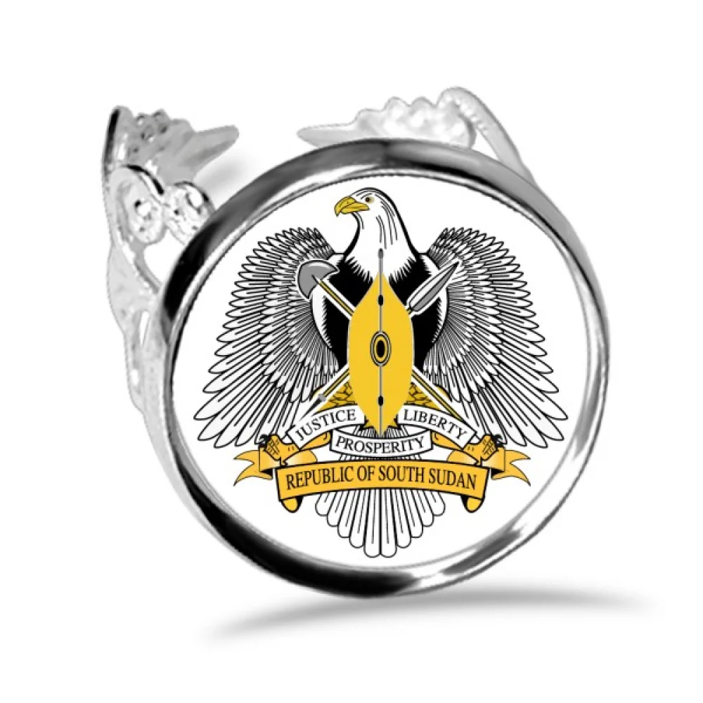 

South Sudan Africa National Emblem Ring Adjustable Love Wedding Engagement