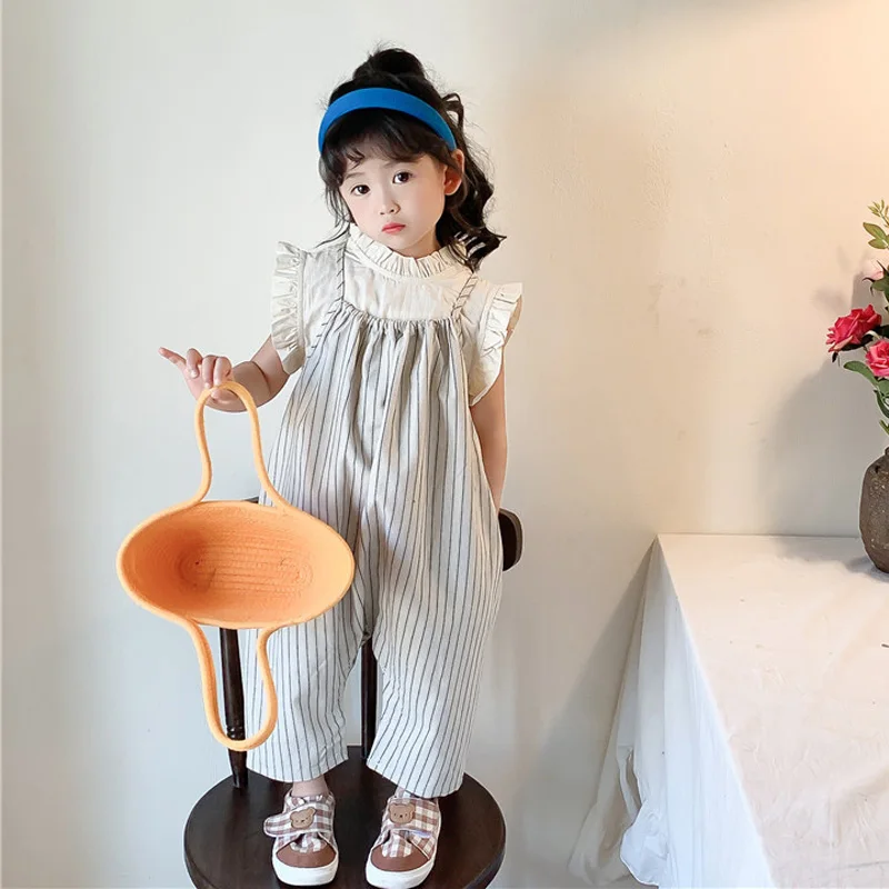 Children Clothing Summer Girls Clothes Set Korean Style Striped Overalls Pants + Blouse Tops 2 Pcs Suit
Children Clothing Summer Girls Clothes Set Korean Style Striped Overalls Pants + Blouse Tops 2 Pcs Suit