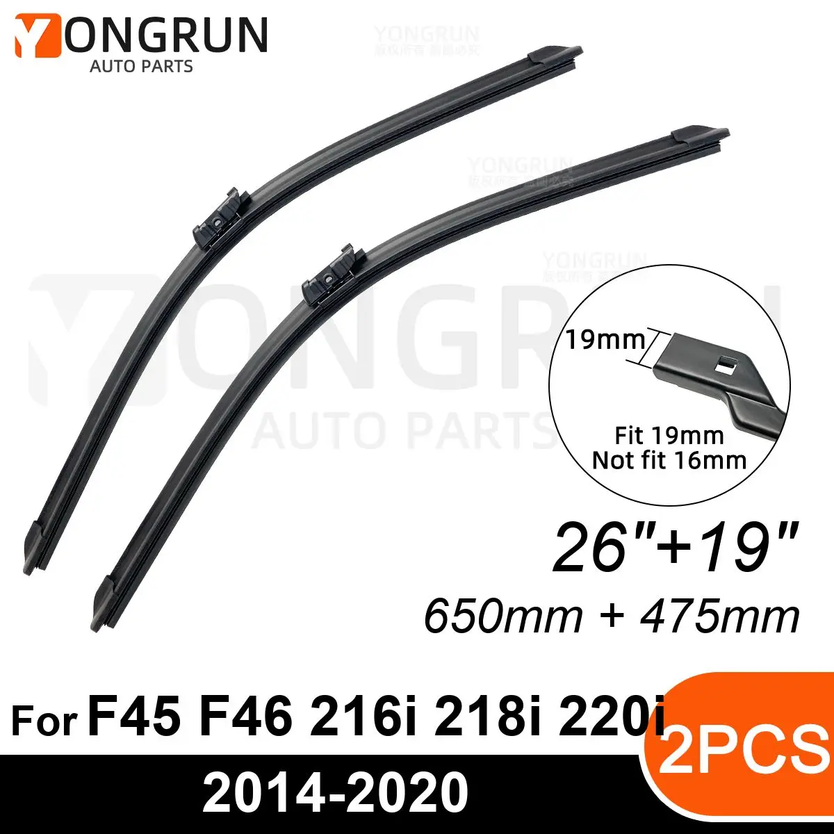Front Wipers For BMW F45 F46 216i 218i 220i 225i 225xe 216d 218d 220d 2014-2020 26"+19" Car Windshield Windscreen Accessories
Front Wipers For BMW F45 F46 216i 218i 220i 225i 225xe 216d 218d 220d 2014-2020 26"+19" Car Windshield Windscreen Accessories