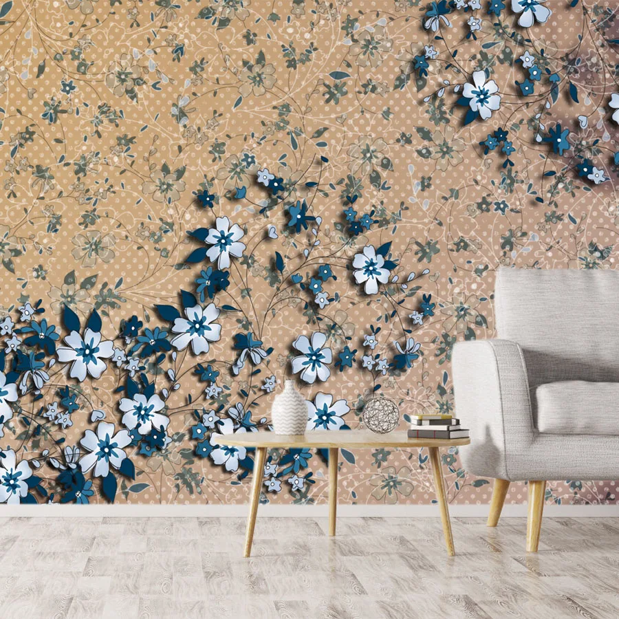 

Custom Peel and Stick Wallpapers Accept for Living Room Decoration Floral TV Background Contact Wall Design Papers Home Decor