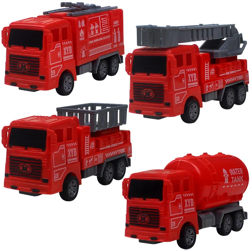 

Children's Puzzle Toy Simulation Mini Fire Engine Series Toy Model Children Pull Back Car Inertia Car Toys Boys Interactive Toys