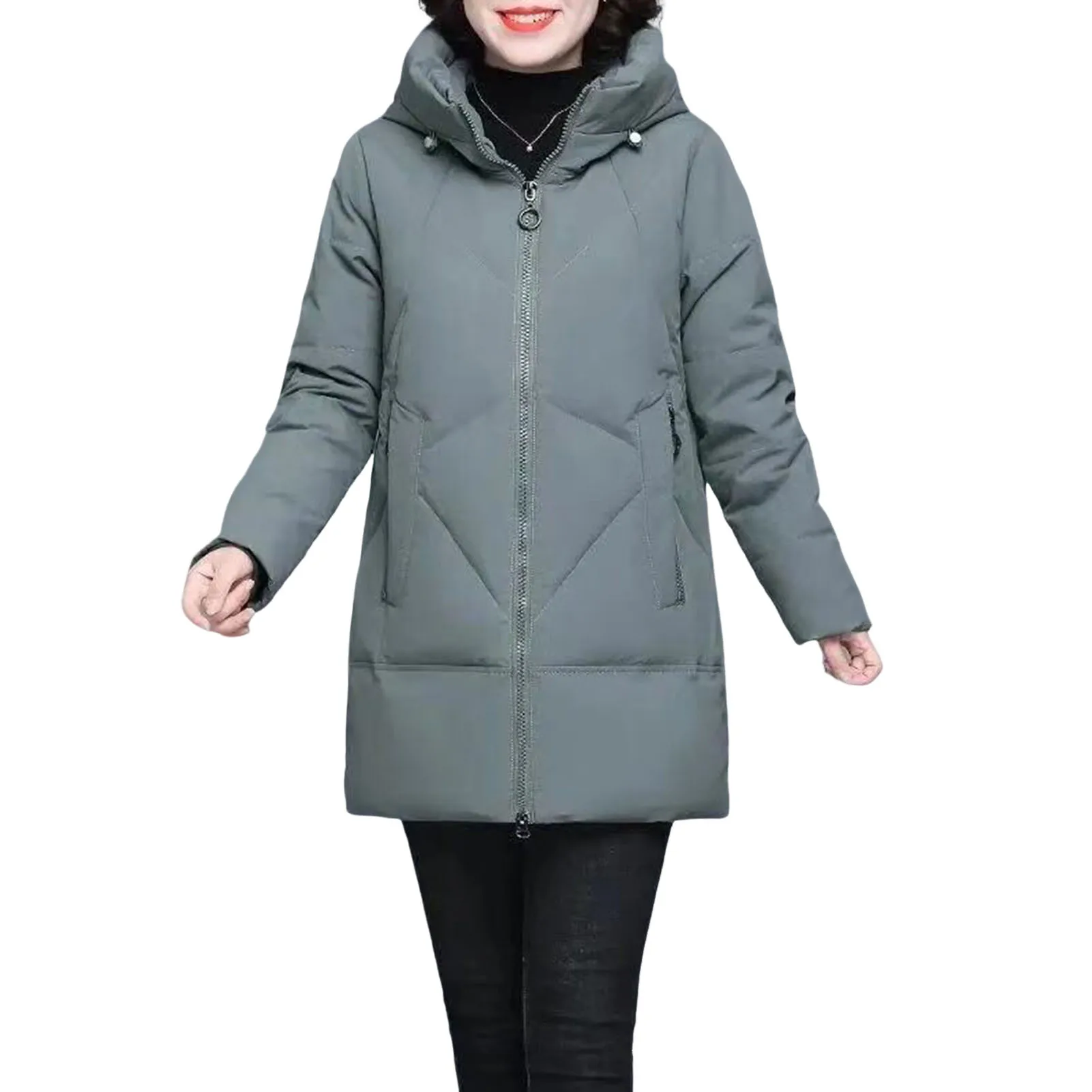 

Middle-Aged Cotton Padded Jacket Oversize Thicken Puffer Down for Women Formal Daily Party Ball