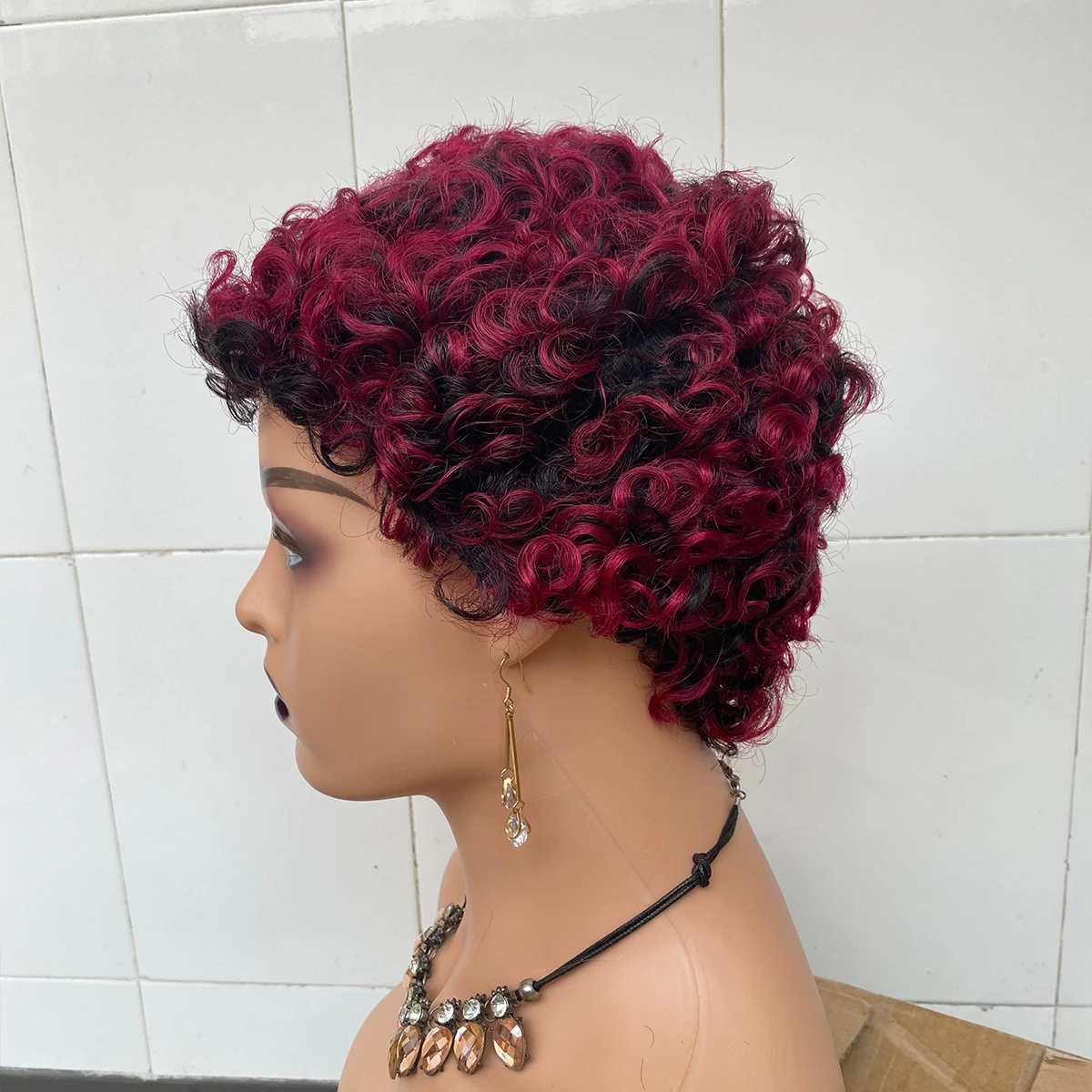 

Pixie Cut Short Curly Human Hair Wig For Black Women Remy Brazilian Hair Afro Curl Glueless Cheap Pixie Cut Short Human Wig