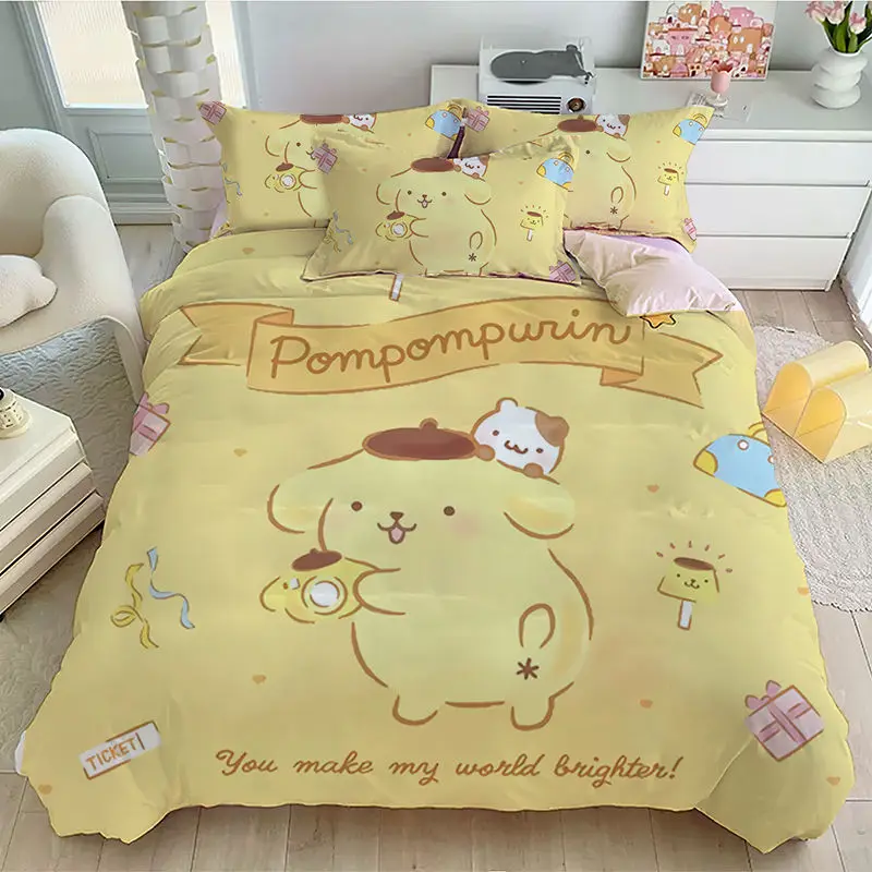 Sanrio Anime Pompompurin 4-Piece Digital Printed Bed Set Fastness Girls Heart Cute Cartoon Bed Sheet and Quilt Set Toys for Kids
Sanrio Anime Pompompurin 4-Piece Digital Printed Bed Set Fastness Girls Heart Cute Cartoon Bed Sheet and Quilt Set Toys for Kids