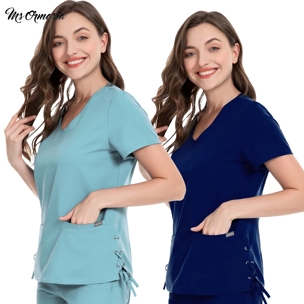 Women Scrub Top With V Neck Stretch Fabric Medical Workwear XS-XXL Nurse Clinical Uniforms Scrub Shirt Dentist Beautician Blouse
Women Scrub Top With V Neck Stretch Fabric Medical Workwear XS-XXL Nurse Clinical Uniforms Scrub Shirt Dentist Beautician Blouse