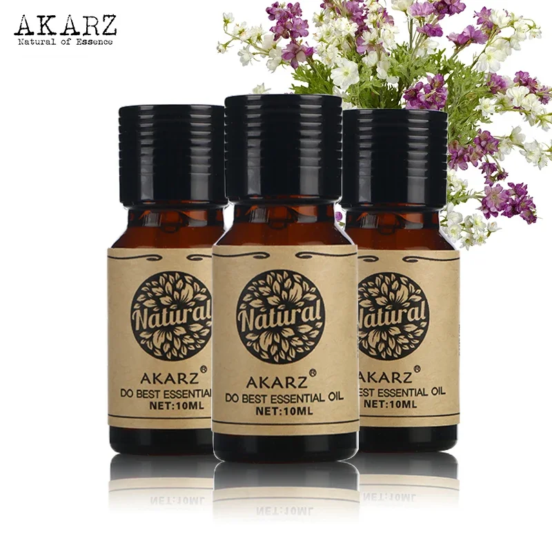 

Refresh Your Senses with AKARZ Orange Violet Clary Sage Essential Oil Set - Aromatherapy 10ml x 3 Bottles,Natural Spa Experience