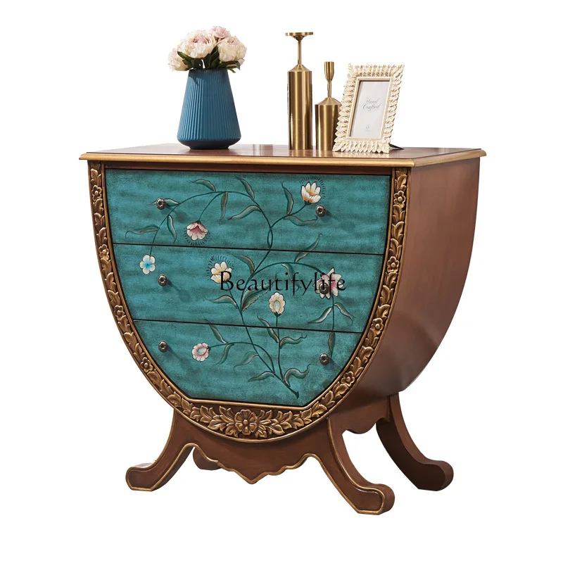 European Style Entrance Cabinet Gold Carved French Blue Decorative Cabinet Corridor Retro Painted Furniture
European Style Entrance Cabinet Gold Carved French Blue Decorative Cabinet Corridor Retro Painted Furniture