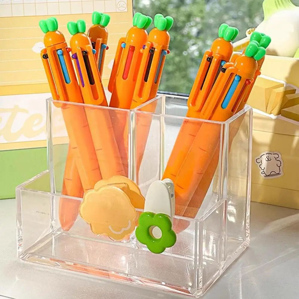 

Signing Pen Creative Carrot Shape Ballpoint Pen 6 Color Retractable Pen Smooth Writing Stationery Pen for School