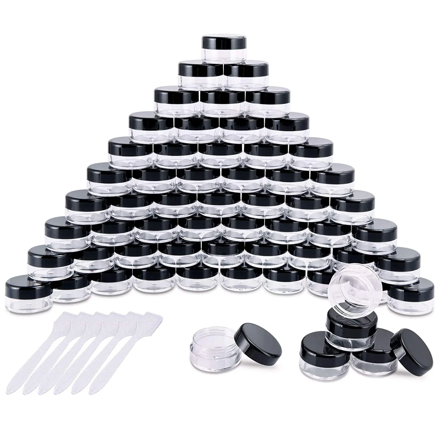 100pcs 2g-20g Mini Bottle Cosmetic Jar Clear Plastic Container Round Jar Cream Lotion Nail MakeUp Powder Pot +10 mini Spatula
100pcs 2g-20g Mini Bottle Cosmetic Jar Clear Plastic Container Round Jar Cream Lotion Nail MakeUp Powder Pot +10 mini Spatula
