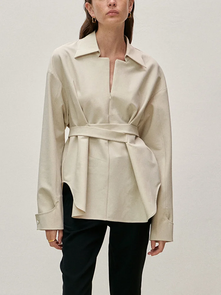 LJHLJX Streetwear Apricot Blouse Women Lapel Long Sleeve Patchwork Lace Up Slim Blouses Female Fashion Style 2023 New AH343
LJHLJX Streetwear Apricot Blouse Women Lapel Long Sleeve Patchwork Lace Up Slim Blouses Female Fashion Style 2023 New AH343