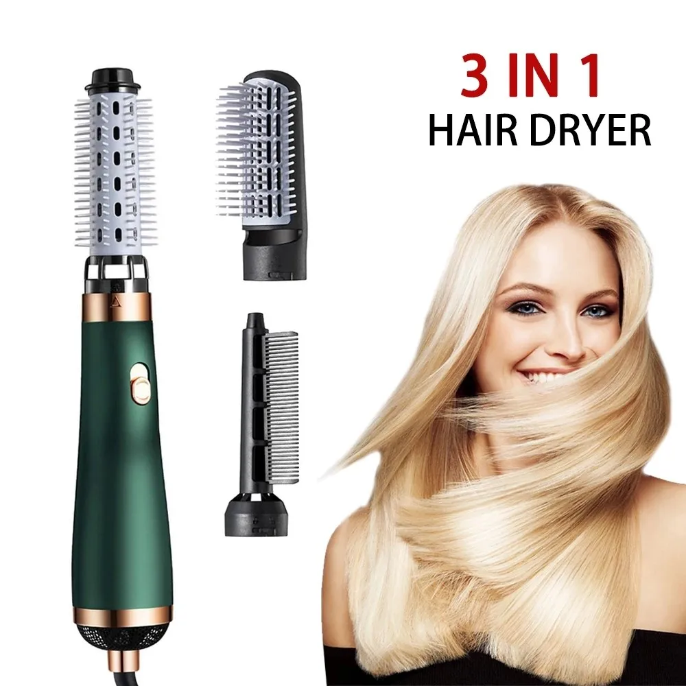 

3 In 1 Hair Hot Air Brush Hair Blow Dryer Volumizer Styler and Curling Iron Straightening Styling Professional Hair Dryers Comb