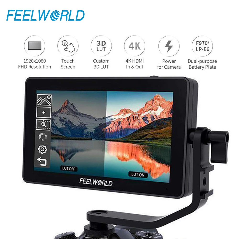 FEELWORLD F6 PLUS 4K Monitor 5.5 Inch on Camera DSLR 3D LUT Touch Screen IPS FHD 1920x1080 Video 4K HDMI Field Monitor Dslr
FEELWORLD F6 PLUS 4K Monitor 5.5 Inch on Camera DSLR 3D LUT Touch Screen IPS FHD 1920x1080 Video 4K HDMI Field Monitor Dslr