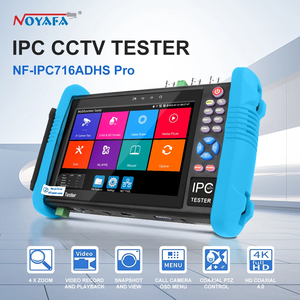 NOYAFA 7 Inch CCTV Camera Tester 8MP CVI/ TVI/ AHD CCTV Monitor Tester Poe TDR RJ45 Network Cable Tester IPC tester IPC716ADHS
NOYAFA 7 Inch CCTV Camera Tester 8MP CVI/ TVI/ AHD CCTV Monitor Tester Poe TDR RJ45 Network Cable Tester IPC tester IPC716ADHS