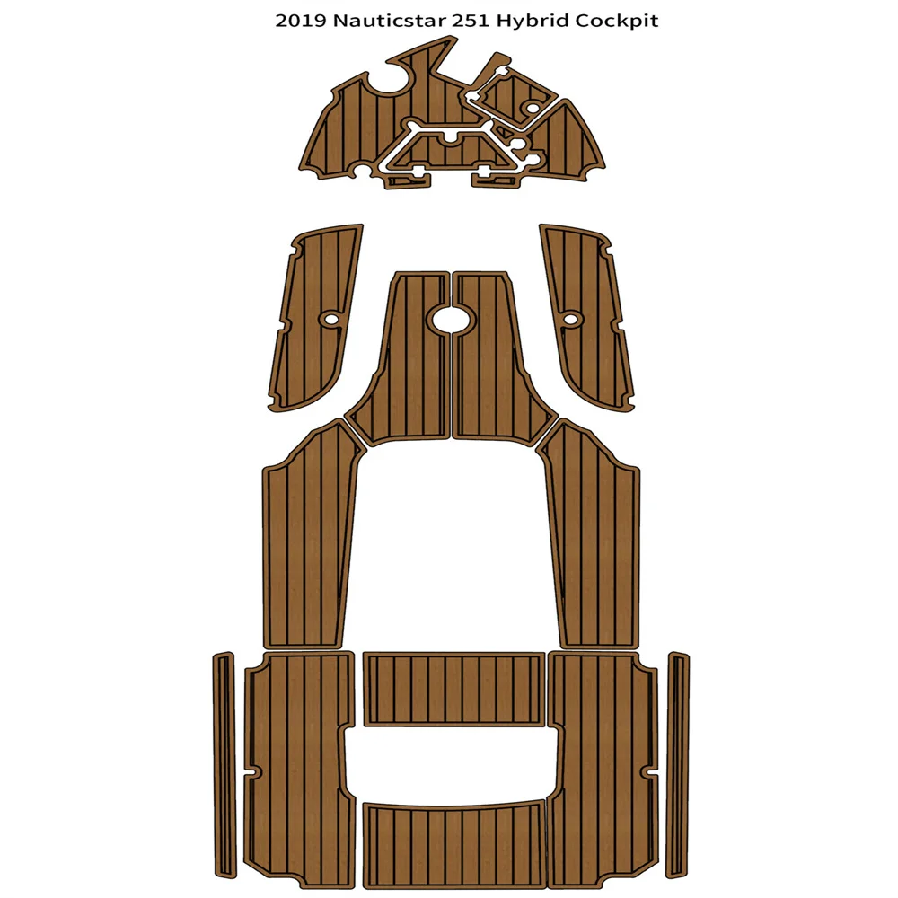 

2019 Nauticstar 251 Hybrid Cockpit Pad Boat EVA Foam Faux Teak Floor Mat SeaDek MarineMat Gatorstep Style Self Adhesive