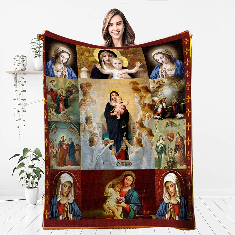 God Jesus Virgin Mary Blanket Cover Sofa Cartoon Blankets for Kids Children Ultra-Soft Bed Sheet Warm Bedspread Bedding Decor 
God Jesus Virgin Mary Blanket Cover Sofa Cartoon Blankets for Kids Children Ultra-Soft Bed Sheet Warm Bedspread Bedding Decor