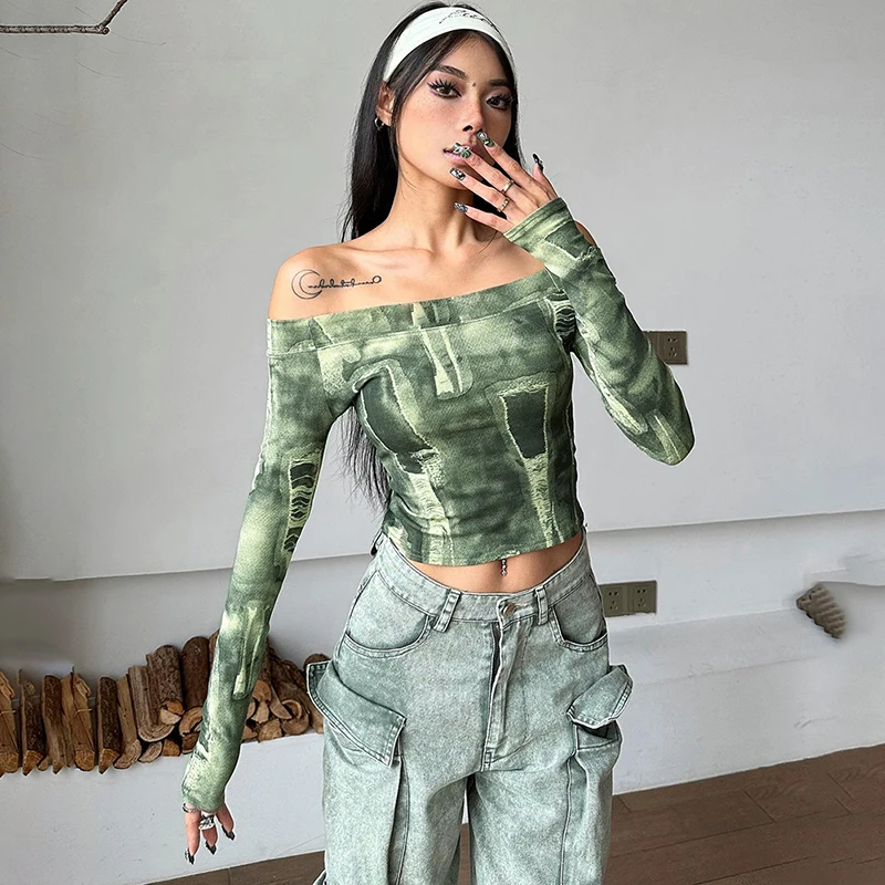 Off Shoulder Vintage Clothes Fashion Woman Blouse 2023 Autumn Long Sleeve Crop Top Y2k Tees Streetwear Cropped Printed T-shirt
Off Shoulder Vintage Clothes Fashion Woman Blouse 2023 Autumn Long Sleeve Crop Top Y2k Tees Streetwear Cropped Printed T-shirt