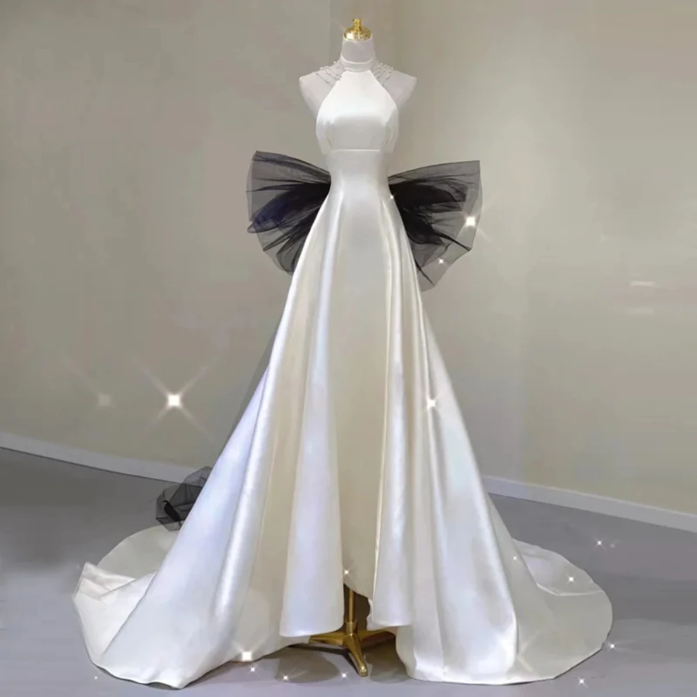 Elegant Evening Dress For Women 2024 New White Halter Collar Prom Gowns High-Grade Light Trailing Satin Taffeta вечернее платье
Elegant Evening Dress For Women 2024 New White Halter Collar Prom Gowns High-Grade Light Trailing Satin Taffeta вечернее платье