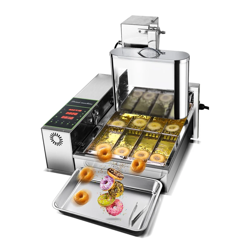 

Commercial Automatic Doughnut Machine Donut Fryer 4 Rows Donut Electric Frying Mini Doughnut Making Machine