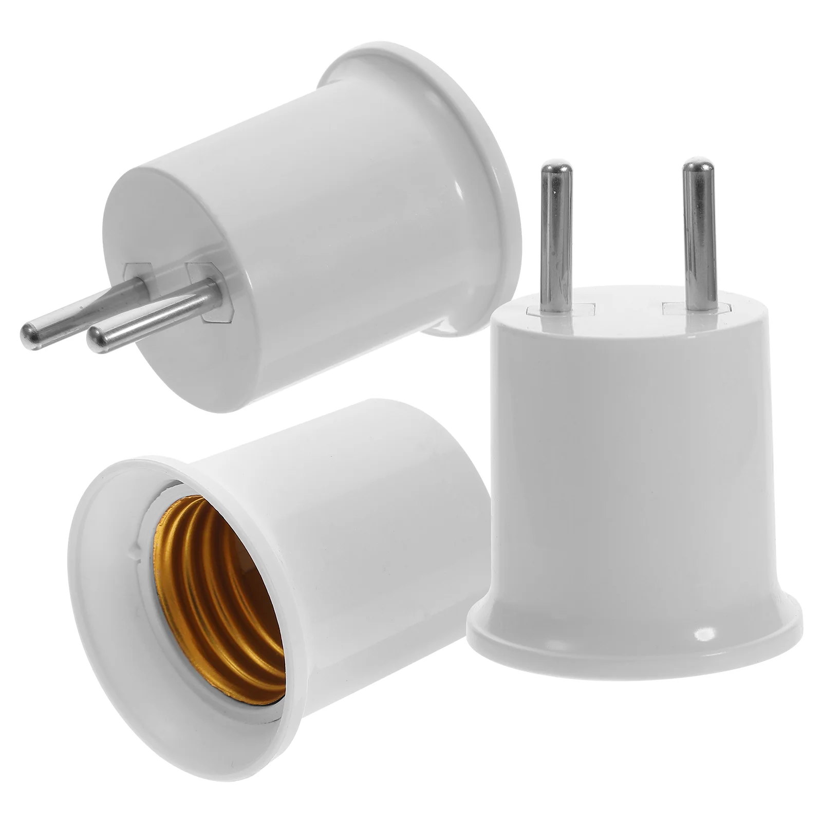 

3 Pcs E26 Conversion Socket Light Bulb Outlet Adapter Thread E27 Lamp to Plug Abs Wall Holder Bulbs