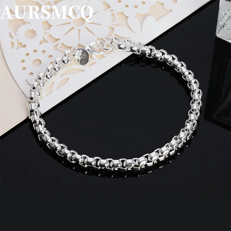 AURSMCQ 925 Sterling silver fashion bracelet for men and women Elegant fine jewelry, wedding party holiday gifts
AURSMCQ 925 Sterling silver fashion bracelet for men and women Elegant fine jewelry, wedding party holiday gifts
