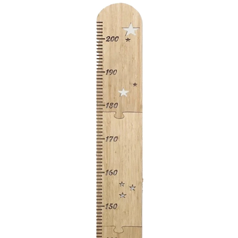 

Spliced Wooden Ruler Children's Room Patchwork Wooden Star Growth Measurement Ruler Height Ruler