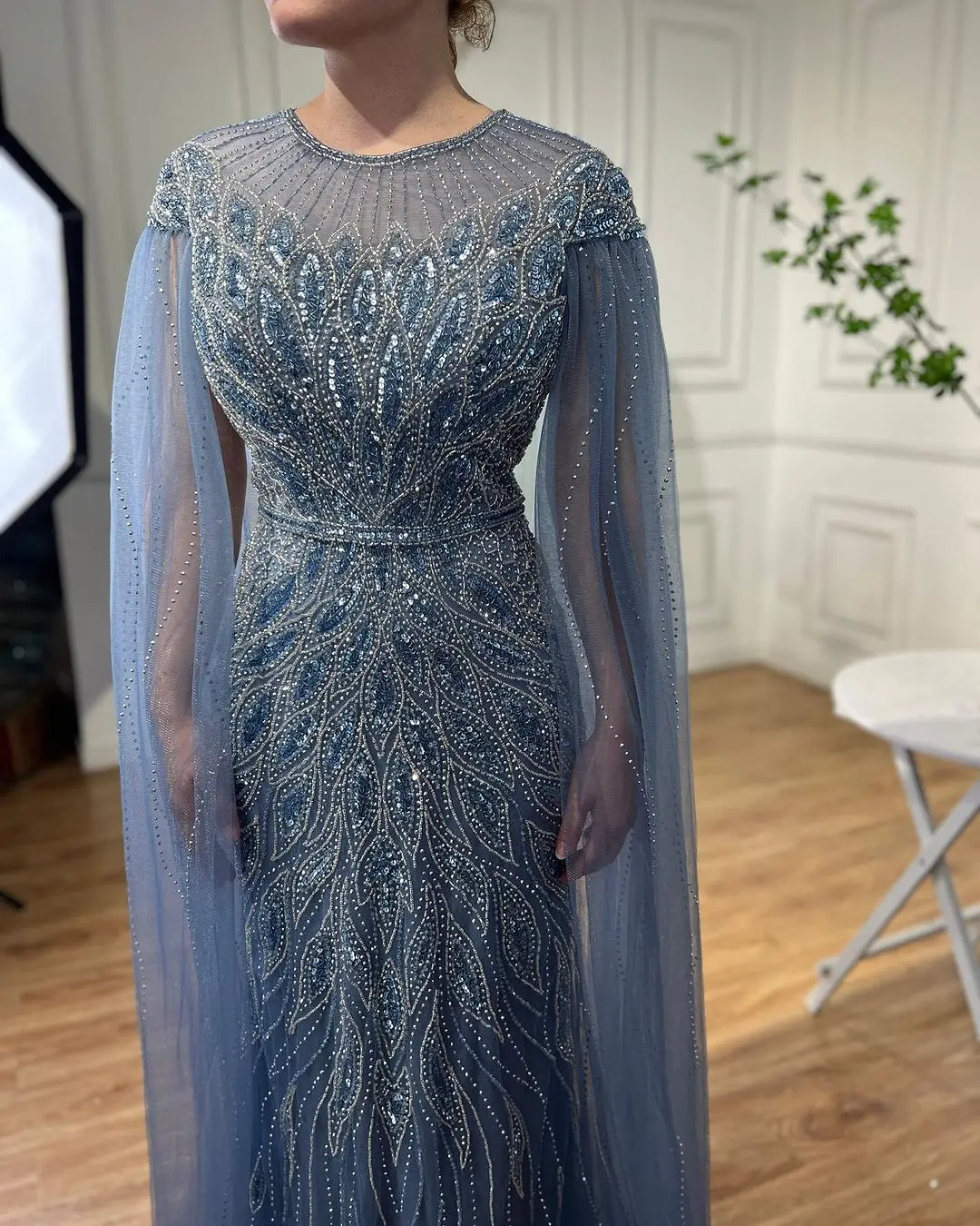 Arabic Blue Cape Sleeves Mermaid Beaded Luxury Long Evening Dresses Gowns for Women Wedding Party 6 Mallzona S16993d9b454a4844bac2a9ec2321bd2fJ Arabic Blue Cape Sleeves Mermaid Beaded Luxury Long Evening Dresses Gowns for Women Wedding Party Mallzona