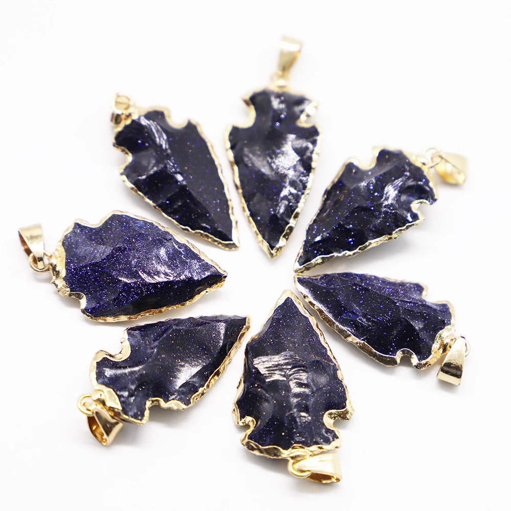 Hot Selling Raw Ore Blue Sand Natural Stone Arrow Head Exquisite Pendants Rough Fashion Charm Necklace Jewelry Accessories 6Pcs
Hot Selling Raw Ore Blue Sand Natural Stone Arrow Head Exquisite Pendants Rough Fashion Charm Necklace Jewelry Accessories 6Pcs
