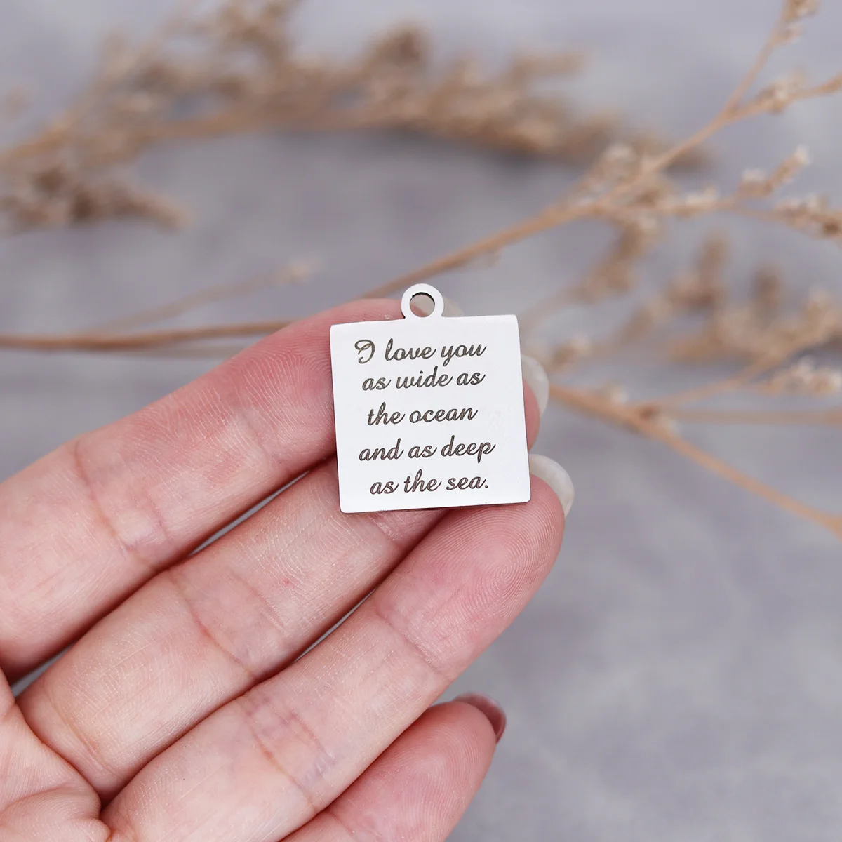 3pcs/Lot Laser Engraved I Love You As Wide As The Ocean Stainless Steel Square Charm for Jewelry Making Couple Gift Handmade
3pcs/Lot Laser Engraved I Love You As Wide As The Ocean Stainless Steel Square Charm for Jewelry Making Couple Gift Handmade