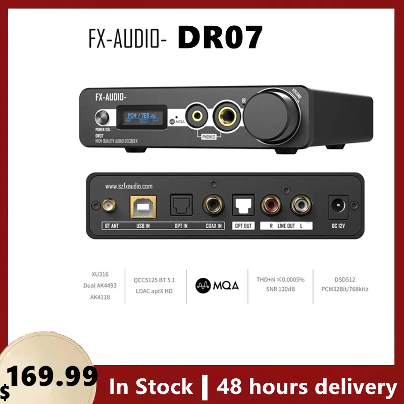 FX-AUDIO DR07 Dual AK4493 DAC все-в-одном усилитель для наушников Bluetooth 5,1 DSD512 PCM 768 кГц/32 бит DAC/AMP с дистанционным управлением
FX-AUDIO DR07 Dual AK4493 DAC все-в-одном усилитель для наушников Bluetooth 5,1 DSD512 PCM 768 кГц/32 бит DAC/AMP с дистанционным управлением